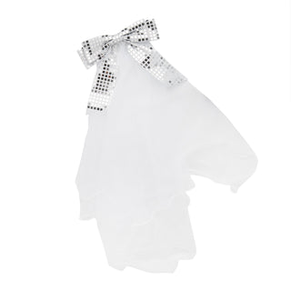Fabulous glitter bow veil designed for the bride-to-be, ideal for last disco-themed hen parties