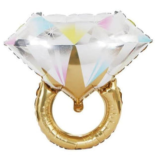 Engagement Ring Foil Balloon - Gold