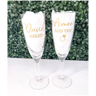 Personalised Engagement Champagne Glass - Set of 2