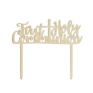Gold Acrylic First Holy Communion Cake Topper