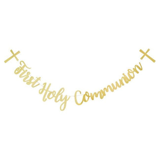 Gold First Holy Communion Banner - 2m