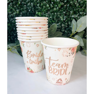 Floral Team Bride/Bride Tribe Cups (10)