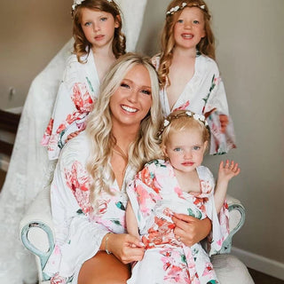 Luxury Floral Ruffle Cotton Robe