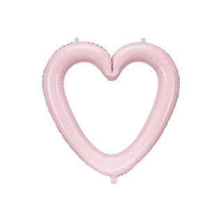 Foil balloon Heart frame, 86x83.5 cm, light pink