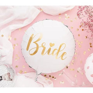 Foil Balloon, White & Gold, Bride