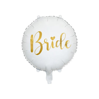 Foil Balloon, White & Gold, Bride
