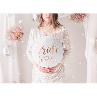Foil Balloon, White & Rose Gold, Bride to be