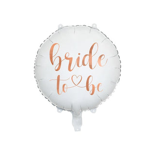 Foil Balloon, White & Rose Gold, Bride to be