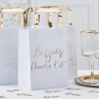 Gold Hangover Recovery Kit Bags - Gold Wedding
