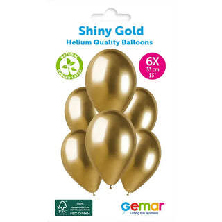 Gold Latex Balloons, 6 Pack