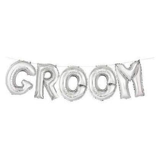 Groom Balloon Set, Silver