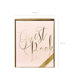 Guest Book, Powder Pink with Gold Inscription
