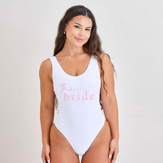 The Bride White & Pink Swimsuit - Choose Size