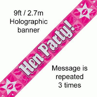 Hen Party Holographic Banner