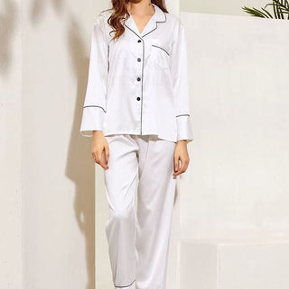 Imperfect Satin White Pyjamas - Clearance