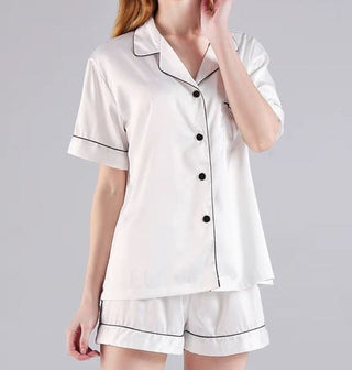Imperfect Satin White Pyjamas - Clearance