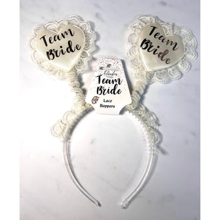 Ivory & Rosegold Lace Team Bride Boppers