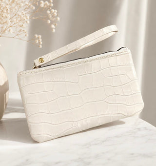 Ivory Textured Leather Pouch