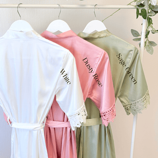 Luxury Children's Silk Robe with Lace Trim