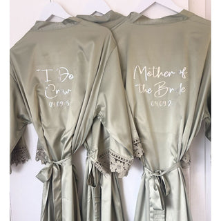 Luxury Silk Robe with Lace Trim