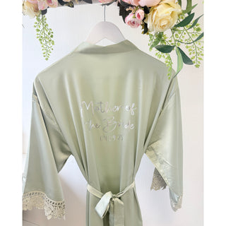 Luxury Silk Robe with Lace Trim