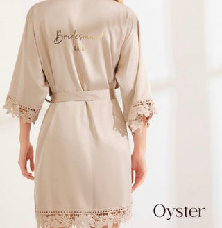 Luxury Silk Robe with Lace Trim