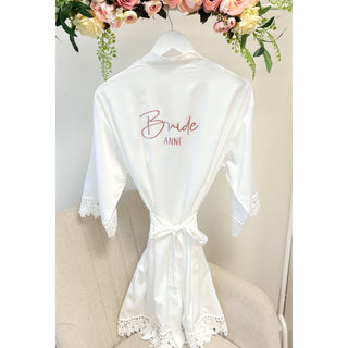 Luxury Silk Robe with Lace Trim