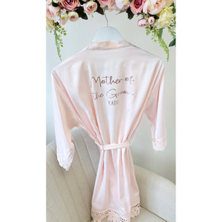 Luxury Silk Robe with Lace Trim