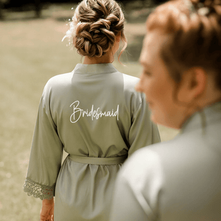 Luxury Silk Robe with Lace Trim