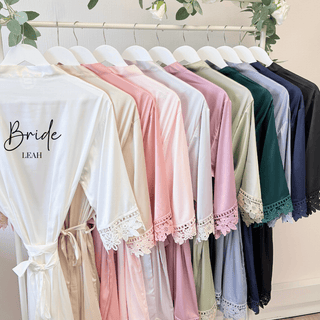 Luxury Silk Robe with Lace Trim