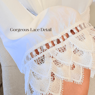 Luxury White Cotton Lace Robe