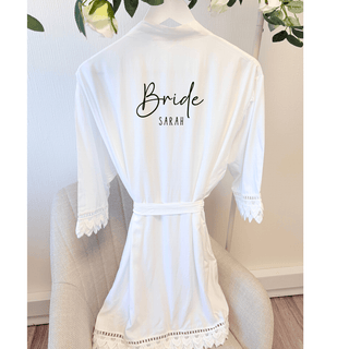 Luxury White Cotton Lace Robe