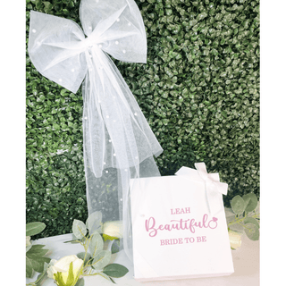 Luxury White Pearl Veil with personalised keepsake gift box