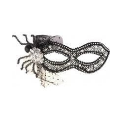 Mask Eye Black & Silver W/Ribbon