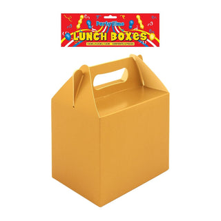 Matte Gold Party Boxes With Handles (6pk)