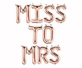 Miss To Mrs Foil Balloon Bunting - Rosegold