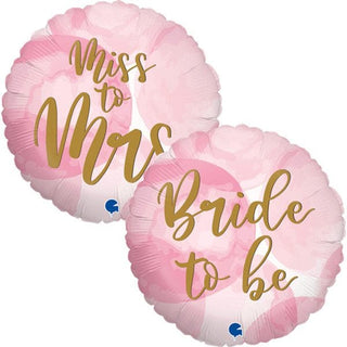 Miss to Mrs Round Foil Balloon - 18 inch