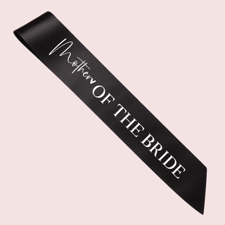 Mother Of The Bride Black & White Sash