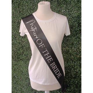 Mother Of The Bride Black & White Sash