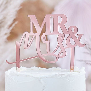 MR AND MRS ROSE GOLD TOPPER
