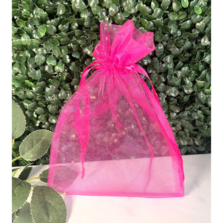 Medium Organza Gift Bag  - 21 x15cm, Fuchsia Pink.