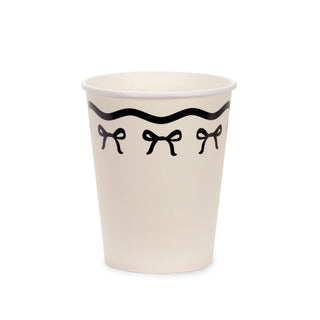 Paper Cups with Bows - Cream & Black