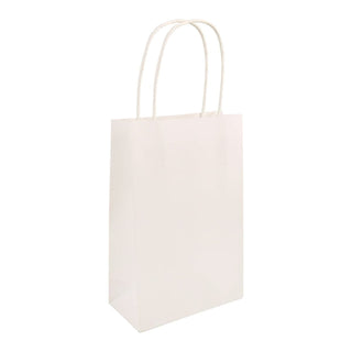 Party Bag, White with Handles, 14Wx21Lx7Dcm