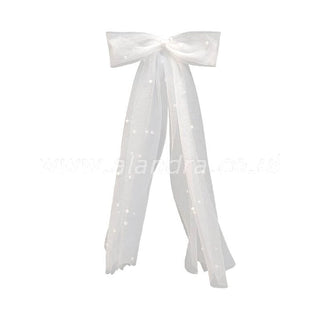 Pearl Bow Veil with Clip