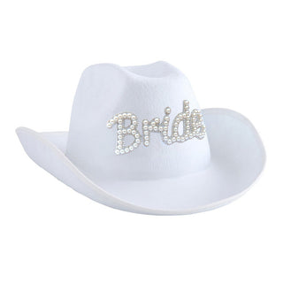 Pearl Embellished 'Bride' Cowgirl Hat