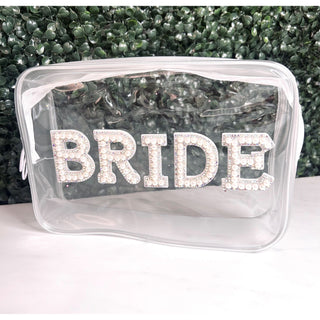Pearl Embellished Bride Makeup Bag