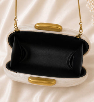 Pearl Oval Clutch Bag - Ivory