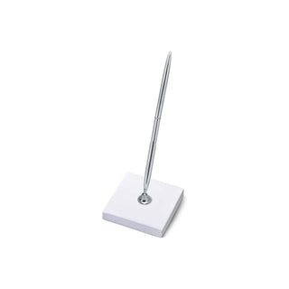 Pen Stand, Made of Pearl White Paper with Silver Pen