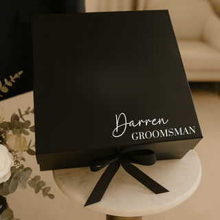 Personalised Black Gift Box with Ribbon Tie