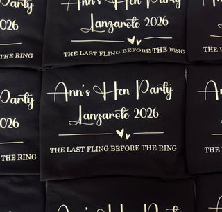 Personalised Black T-shirt - Heart Design